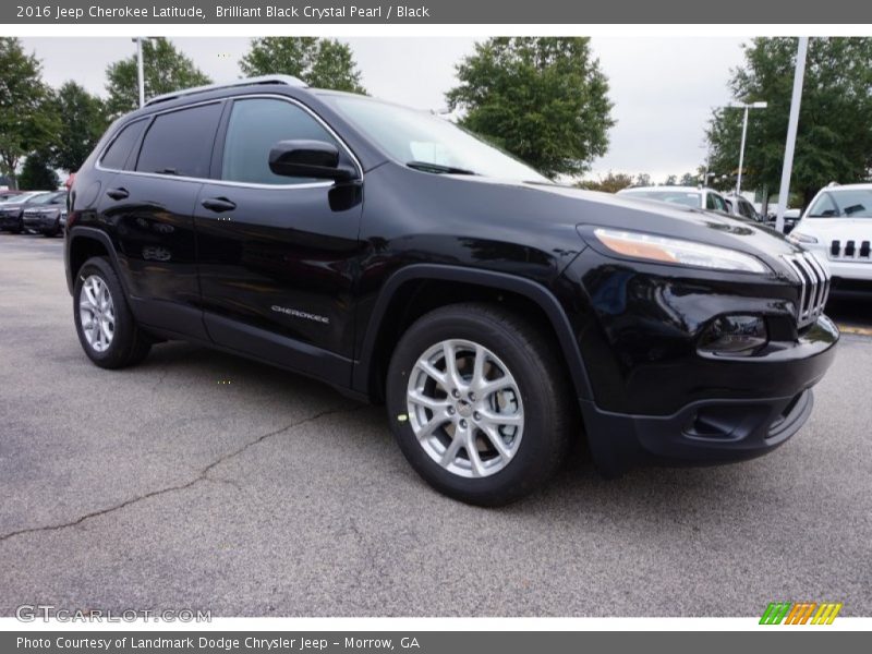 Brilliant Black Crystal Pearl / Black 2016 Jeep Cherokee Latitude