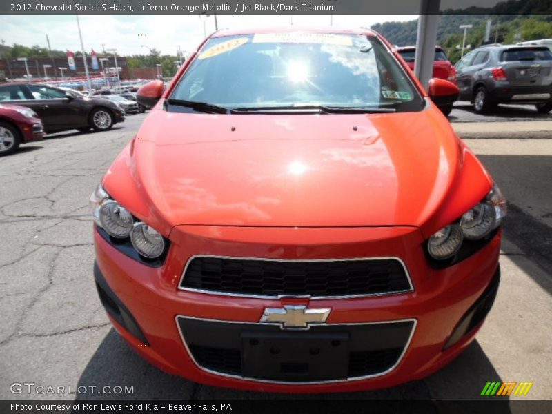 Inferno Orange Metallic / Jet Black/Dark Titanium 2012 Chevrolet Sonic LS Hatch