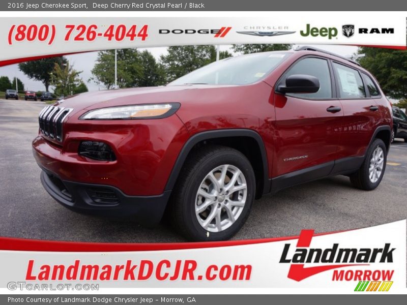 Deep Cherry Red Crystal Pearl / Black 2016 Jeep Cherokee Sport