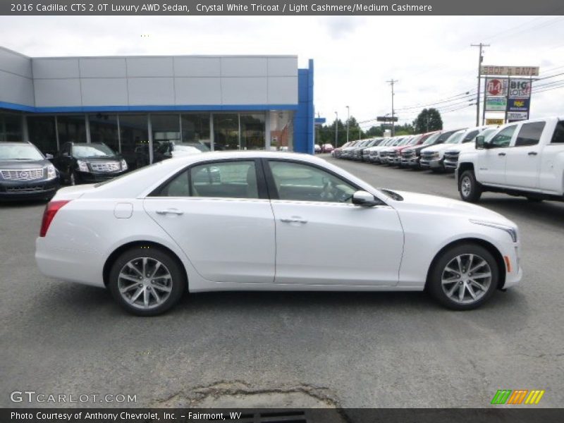 Crystal White Tricoat / Light Cashmere/Medium Cashmere 2016 Cadillac CTS 2.0T Luxury AWD Sedan