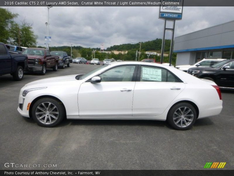 Crystal White Tricoat / Light Cashmere/Medium Cashmere 2016 Cadillac CTS 2.0T Luxury AWD Sedan