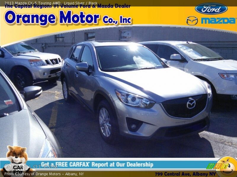 Liquid Silver / Black 2013 Mazda CX-5 Touring AWD
