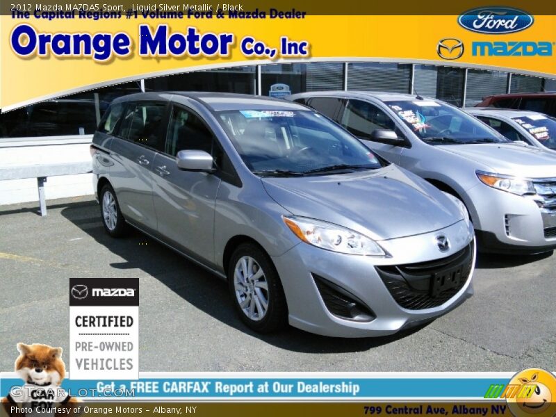 Liquid Silver Metallic / Black 2012 Mazda MAZDA5 Sport