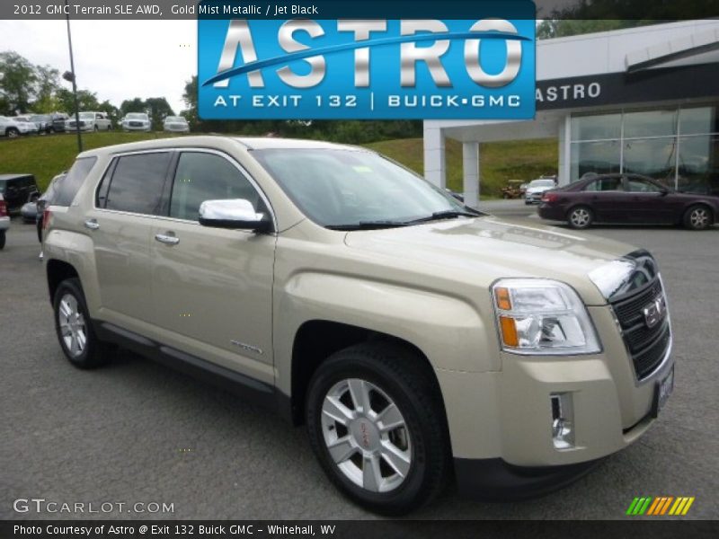 Gold Mist Metallic / Jet Black 2012 GMC Terrain SLE AWD