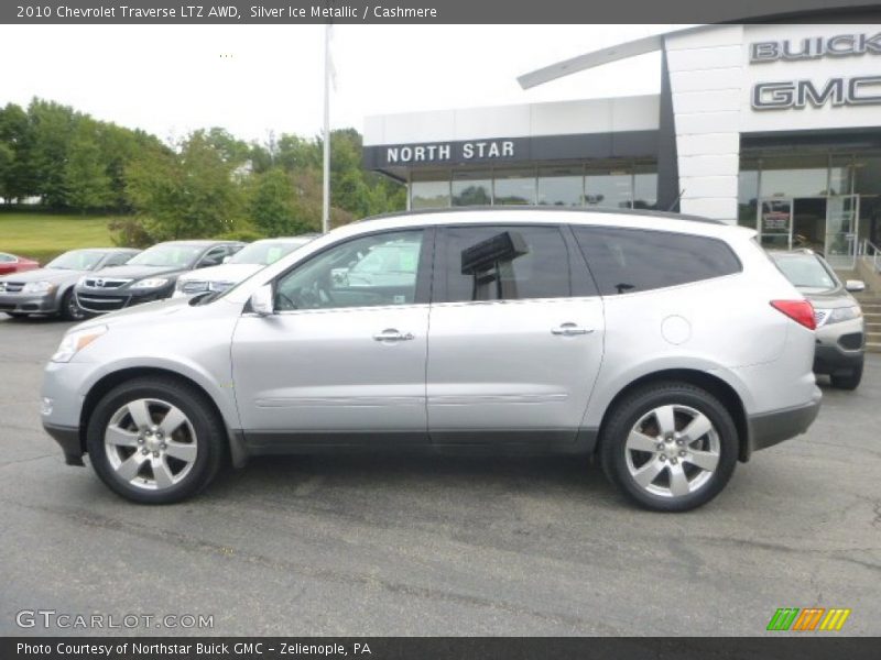 Silver Ice Metallic / Cashmere 2010 Chevrolet Traverse LTZ AWD