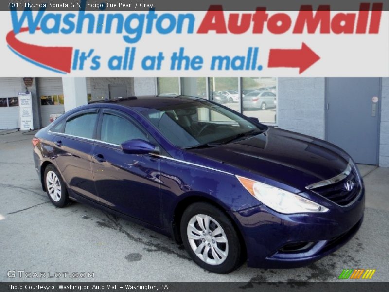 Indigo Blue Pearl / Gray 2011 Hyundai Sonata GLS