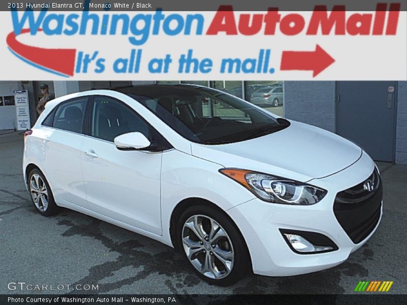 Monaco White / Black 2013 Hyundai Elantra GT