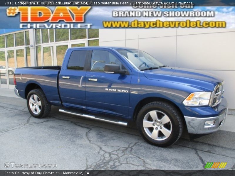 Deep Water Blue Pearl / Dark Slate Gray/Medium Graystone 2011 Dodge Ram 1500 Big Horn Quad Cab 4x4