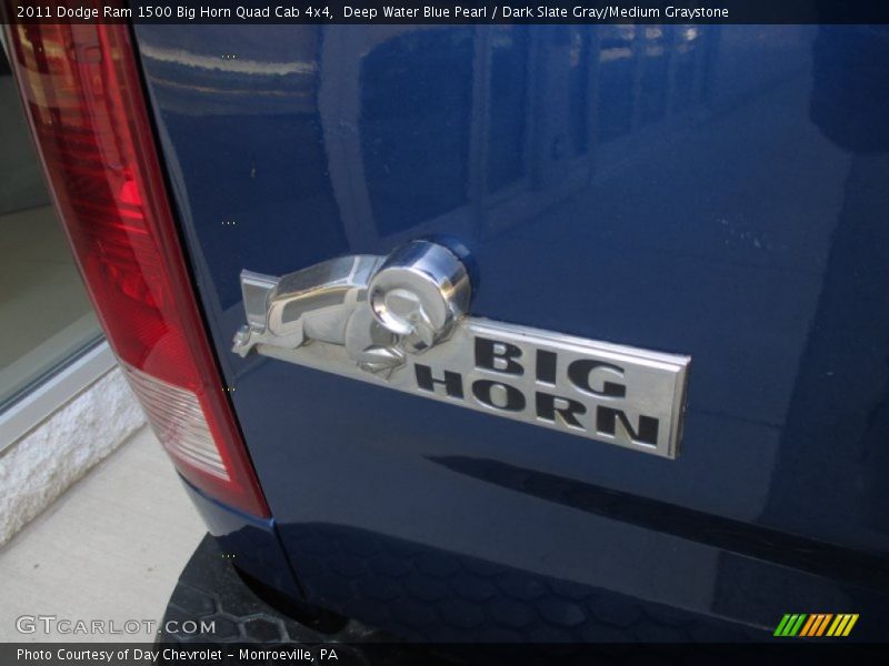 Deep Water Blue Pearl / Dark Slate Gray/Medium Graystone 2011 Dodge Ram 1500 Big Horn Quad Cab 4x4