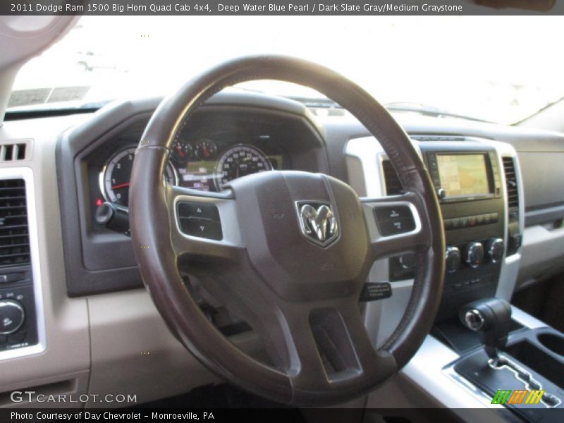 Deep Water Blue Pearl / Dark Slate Gray/Medium Graystone 2011 Dodge Ram 1500 Big Horn Quad Cab 4x4