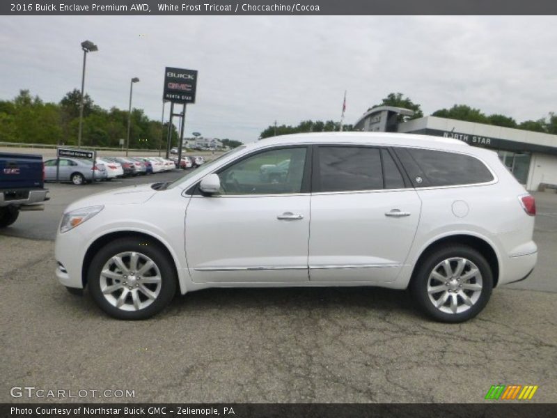 White Frost Tricoat / Choccachino/Cocoa 2016 Buick Enclave Premium AWD