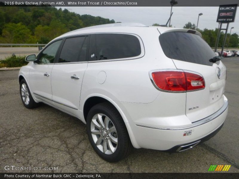 White Frost Tricoat / Choccachino/Cocoa 2016 Buick Enclave Premium AWD