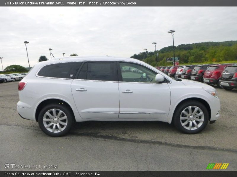 White Frost Tricoat / Choccachino/Cocoa 2016 Buick Enclave Premium AWD