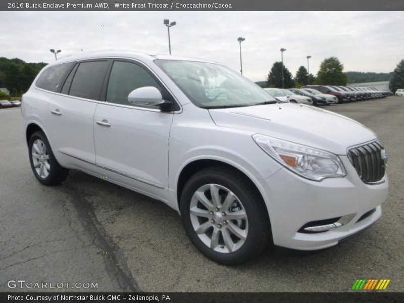 White Frost Tricoat / Choccachino/Cocoa 2016 Buick Enclave Premium AWD