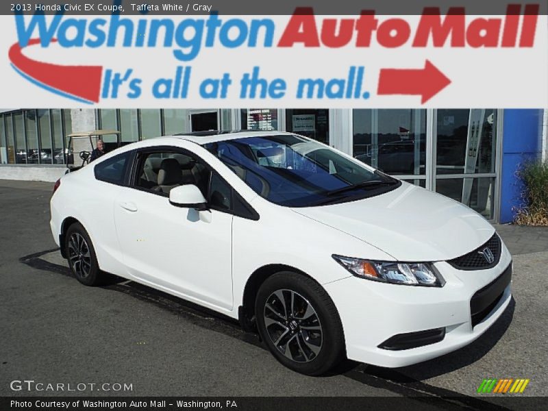 Taffeta White / Gray 2013 Honda Civic EX Coupe