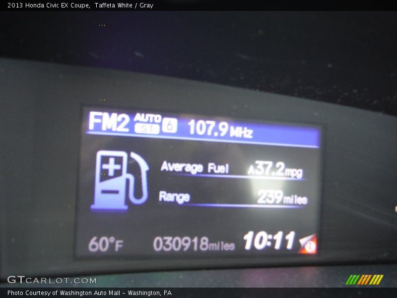 Taffeta White / Gray 2013 Honda Civic EX Coupe