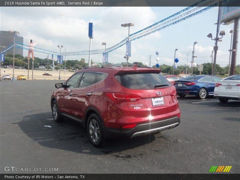 Serrano Red / Beige 2016 Hyundai Santa Fe Sport AWD