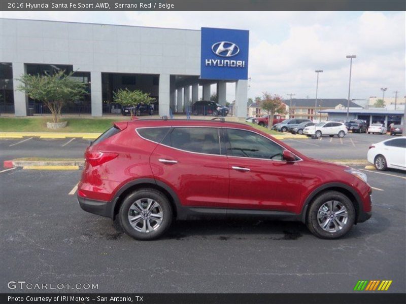 Serrano Red / Beige 2016 Hyundai Santa Fe Sport AWD