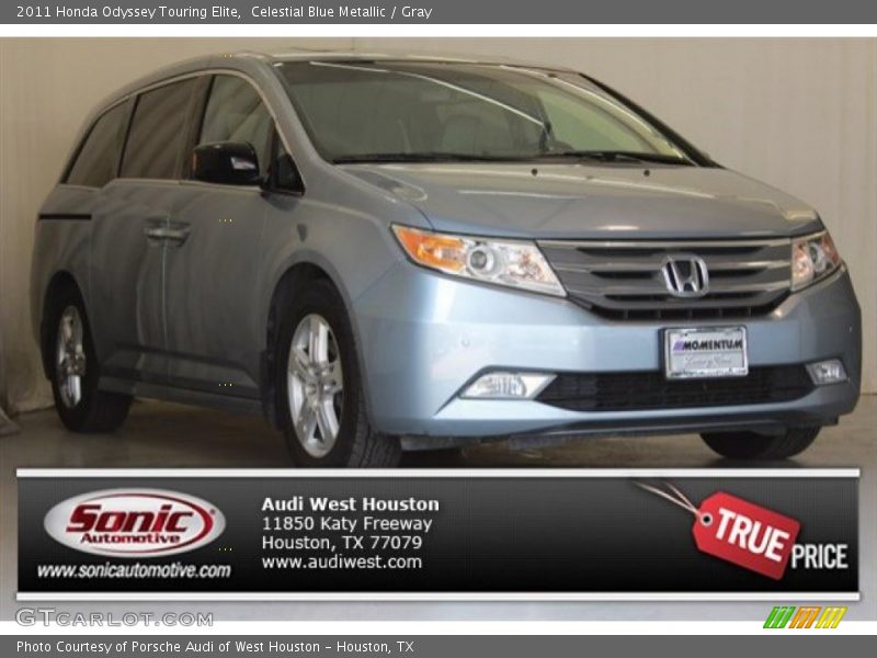Celestial Blue Metallic / Gray 2011 Honda Odyssey Touring Elite