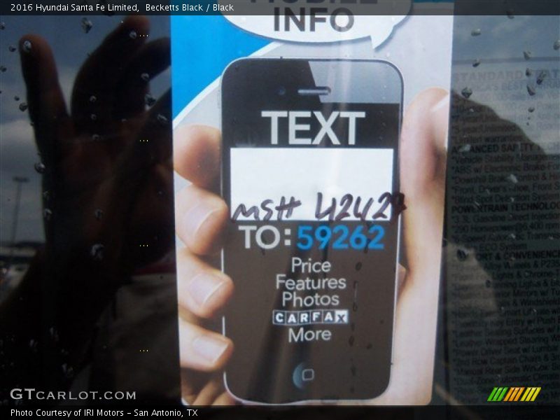 Becketts Black / Black 2016 Hyundai Santa Fe Limited