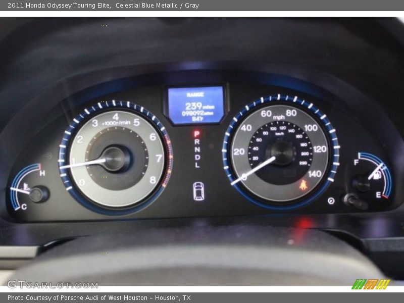 Celestial Blue Metallic / Gray 2011 Honda Odyssey Touring Elite