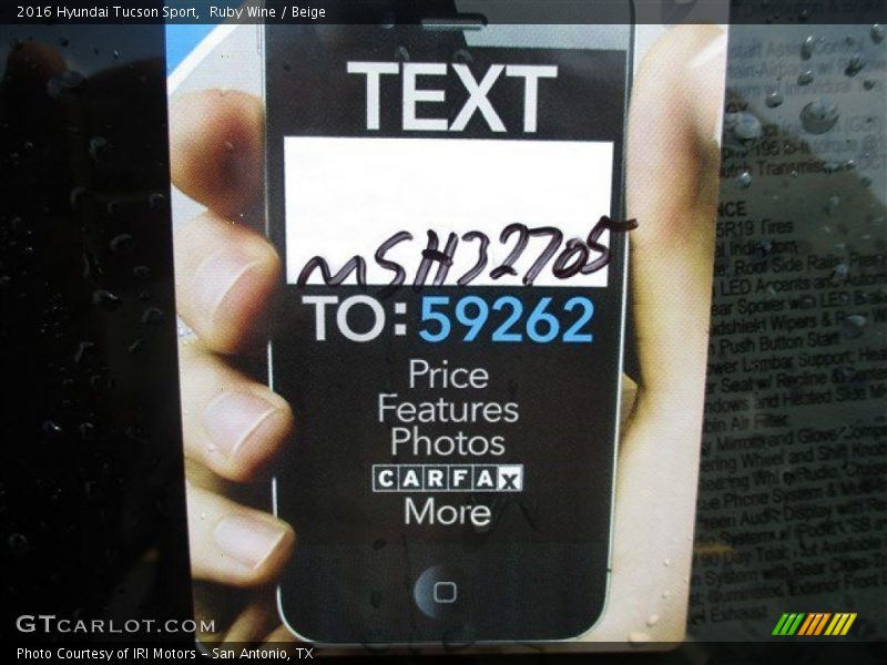 Ruby Wine / Beige 2016 Hyundai Tucson Sport
