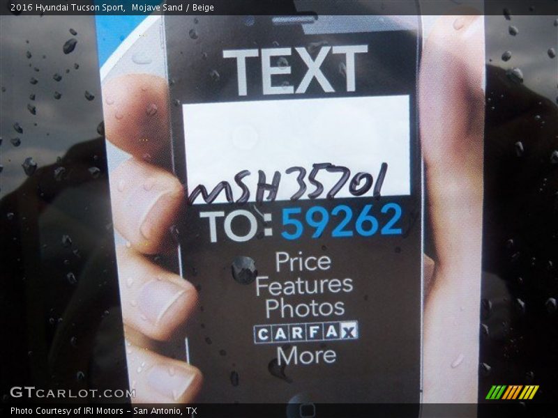 Mojave Sand / Beige 2016 Hyundai Tucson Sport