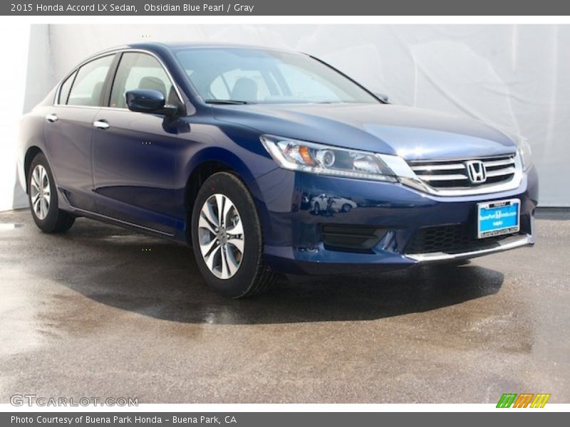 Obsidian Blue Pearl / Gray 2015 Honda Accord LX Sedan