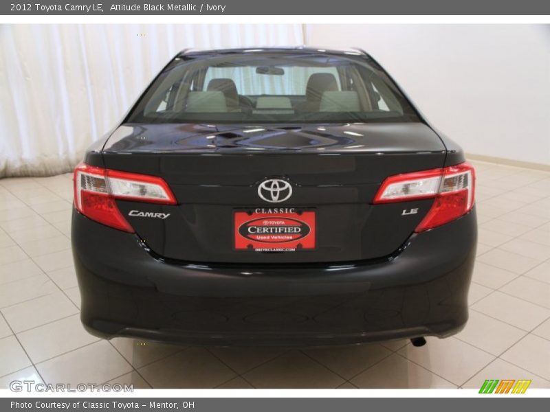 Attitude Black Metallic / Ivory 2012 Toyota Camry LE