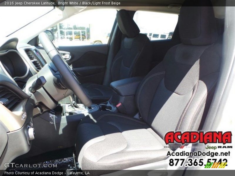 Bright White / Black/Light Frost Beige 2016 Jeep Cherokee Latitude