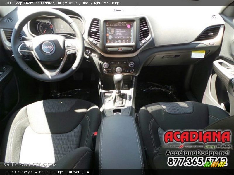 Bright White / Black/Light Frost Beige 2016 Jeep Cherokee Latitude