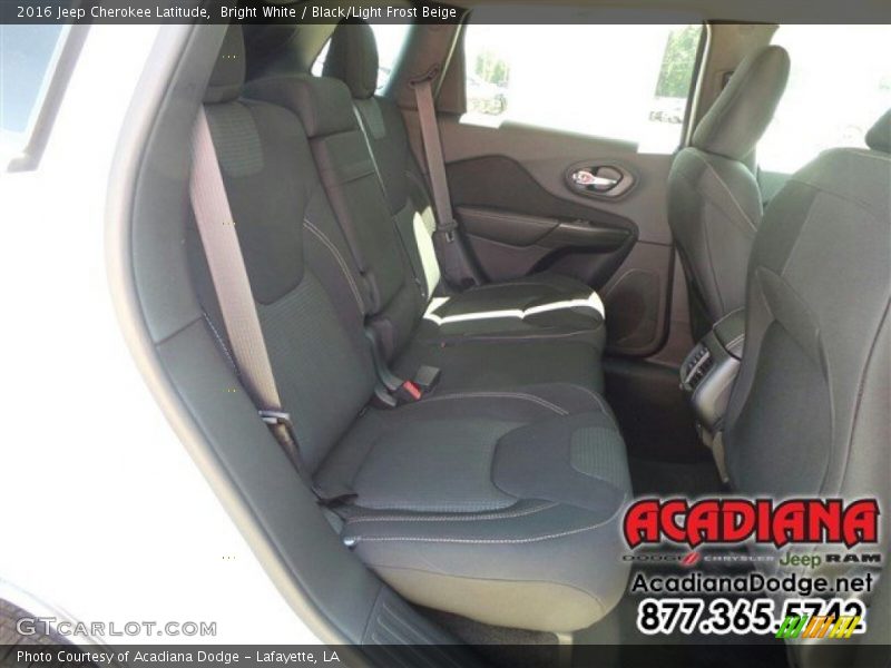 Bright White / Black/Light Frost Beige 2016 Jeep Cherokee Latitude