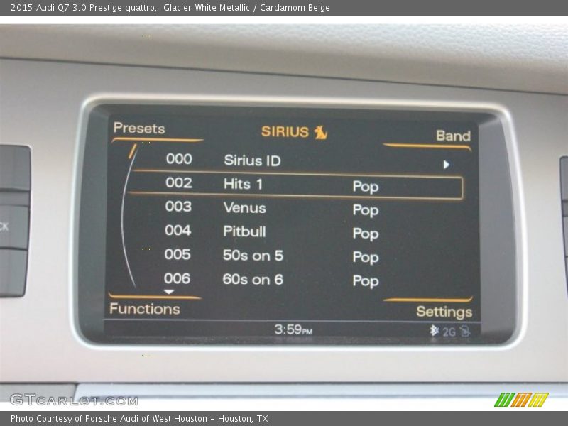 Glacier White Metallic / Cardamom Beige 2015 Audi Q7 3.0 Prestige quattro