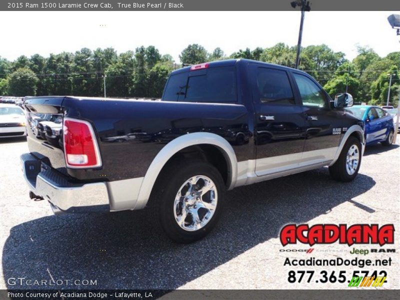 True Blue Pearl / Black 2015 Ram 1500 Laramie Crew Cab