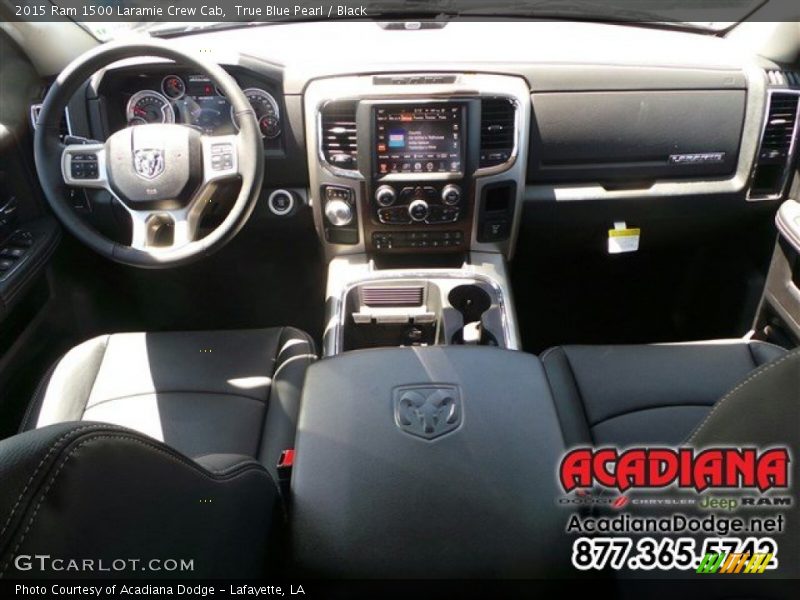 True Blue Pearl / Black 2015 Ram 1500 Laramie Crew Cab