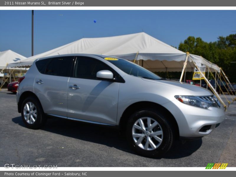 Brilliant Silver / Beige 2011 Nissan Murano SL