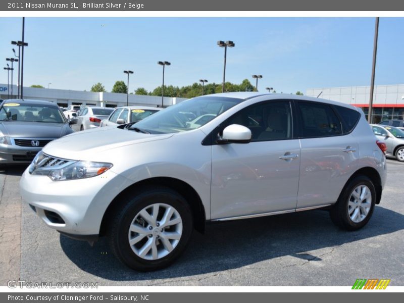 Brilliant Silver / Beige 2011 Nissan Murano SL