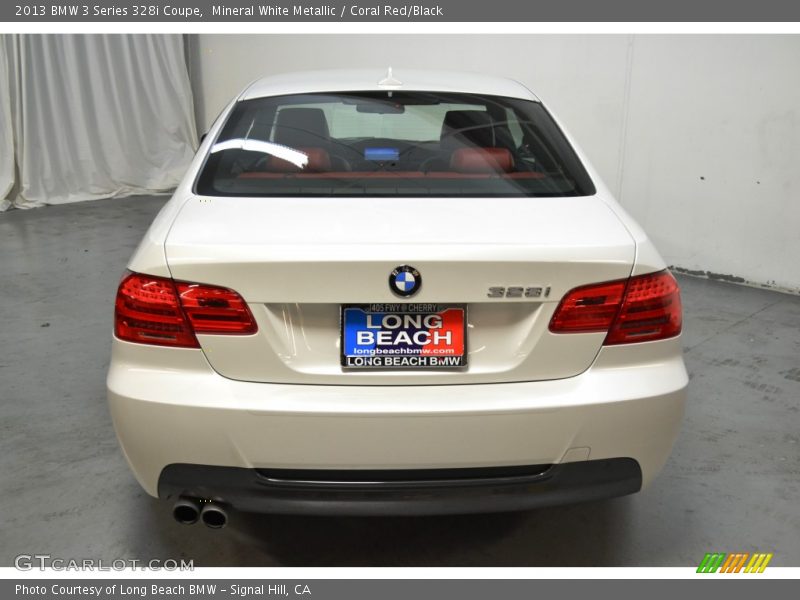 Mineral White Metallic / Coral Red/Black 2013 BMW 3 Series 328i Coupe