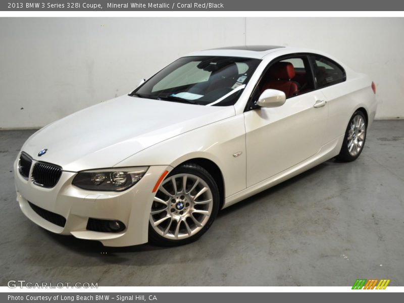 Mineral White Metallic / Coral Red/Black 2013 BMW 3 Series 328i Coupe