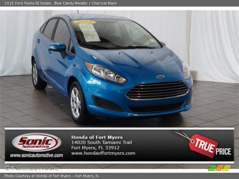 Blue Candy Metallic / Charcoal Black 2015 Ford Fiesta SE Sedan