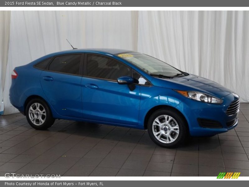 Blue Candy Metallic / Charcoal Black 2015 Ford Fiesta SE Sedan