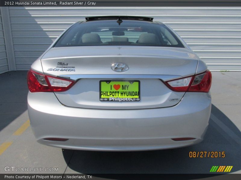 Radiant Silver / Gray 2012 Hyundai Sonata Limited