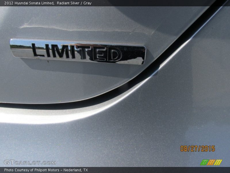 Radiant Silver / Gray 2012 Hyundai Sonata Limited