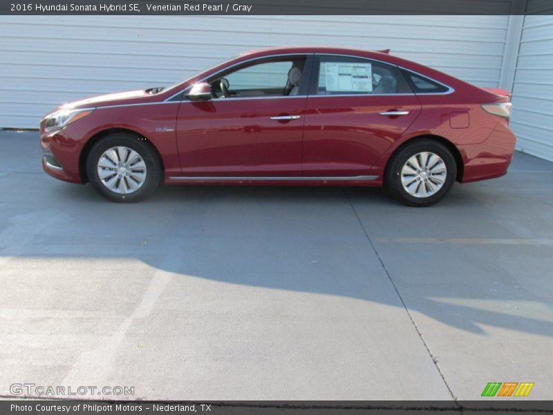 Venetian Red Pearl / Gray 2016 Hyundai Sonata Hybrid SE