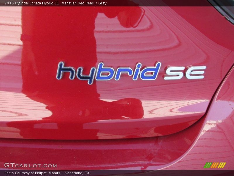 Venetian Red Pearl / Gray 2016 Hyundai Sonata Hybrid SE