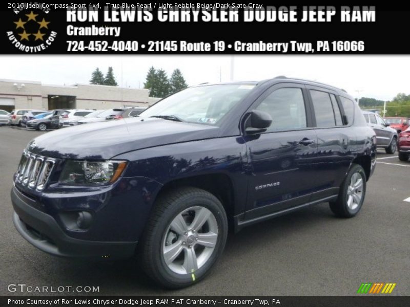 True Blue Pearl / Light Pebble Beige/Dark Slate Gray 2016 Jeep Compass Sport 4x4
