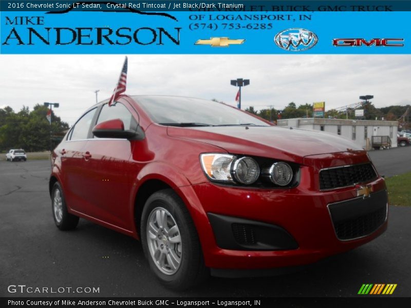 Crystal Red Tintcoat / Jet Black/Dark Titanium 2016 Chevrolet Sonic LT Sedan