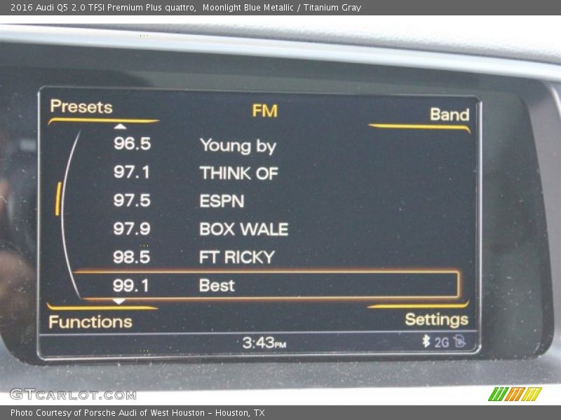 Moonlight Blue Metallic / Titanium Gray 2016 Audi Q5 2.0 TFSI Premium Plus quattro