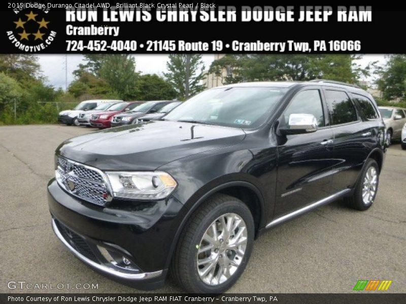 Brilliant Black Crystal Pearl / Black 2015 Dodge Durango Citadel AWD