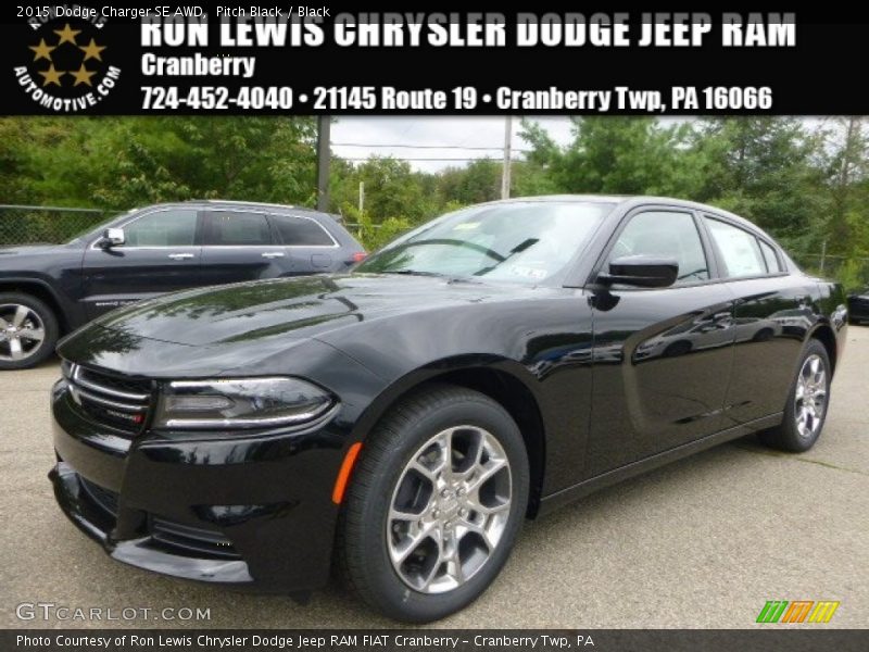 Pitch Black / Black 2015 Dodge Charger SE AWD